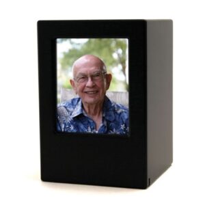 AUCMPK-Black-Finish-Photo Photo Urn – Black Large