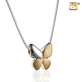 Butterfly (Silver-Gold-Two Tone) Ash Pendant