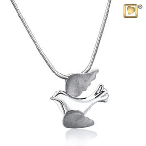 Flying Dove (Silver-Two Tone) Ash Pendant