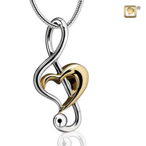 AUNL1250 Treble Clef Heart Ash Pendant